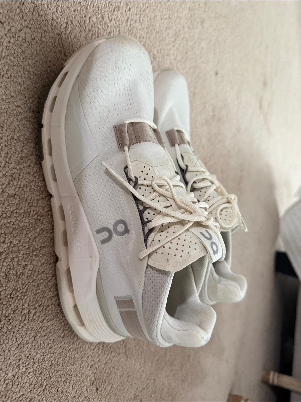 On Running Cloudnova 2 Women’s Athletic Sneakers in Ice/Sand - Picture 2 of 4